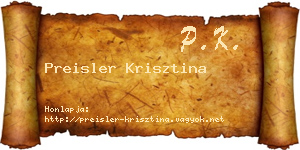 Preisler Krisztina névjegykártya